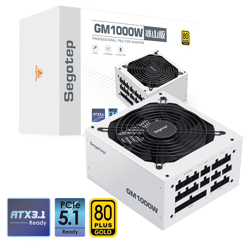 SEGOTEP GM1000W ATX 3.0 - 1000W 80 PLUS GOLD FULL MODULAR (WHITE)