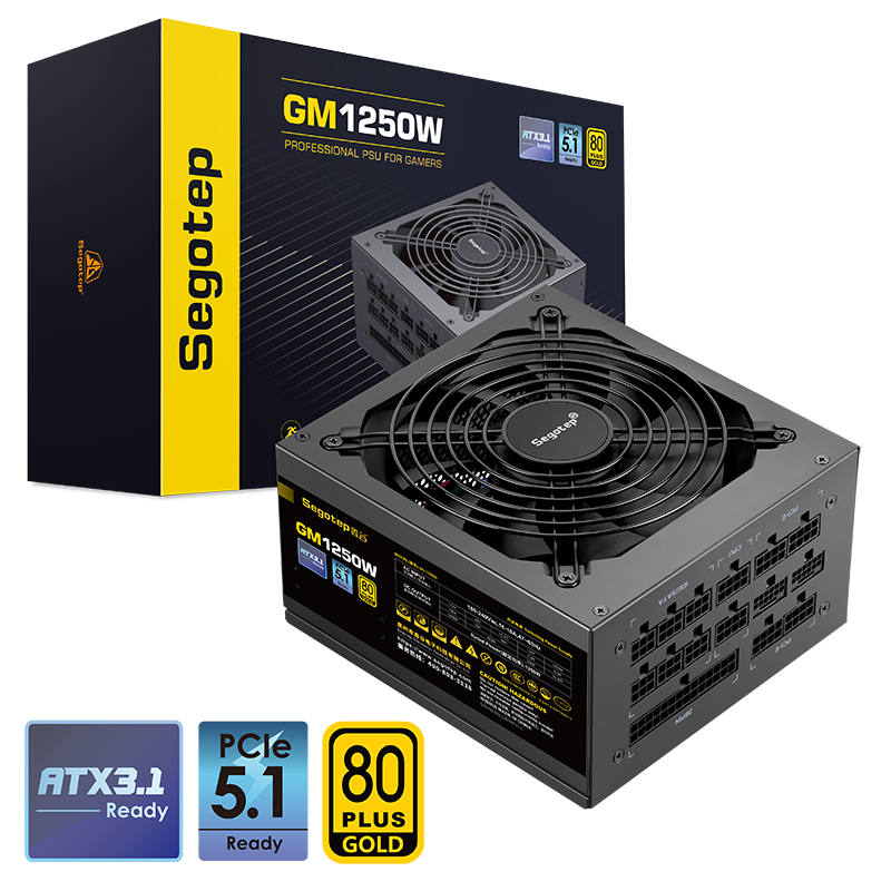 SEGOTEP GM1250W ATX 3.1 - 1250W 80 PLUS GOLD FULL MODULAR (BLACK)